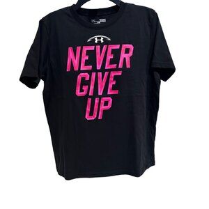 Under Armour Youth Girl Short Sleeve Black Loose Fit T-shirt Size YLG